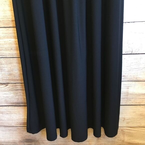 HAANI BLACK MAXI DRESS WITH EMBELLISHED NECKLINE - Picture 6 of 9